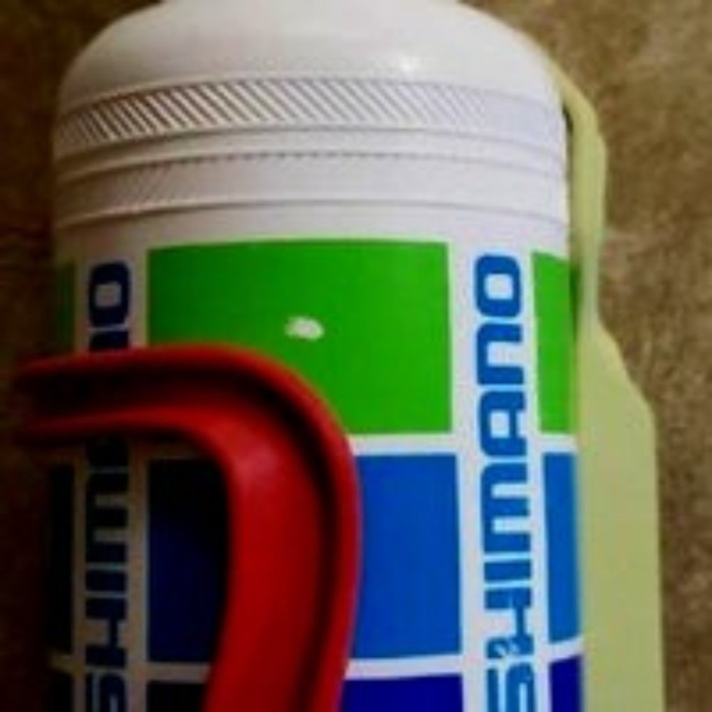 Vintage Shimano water bottle and cage